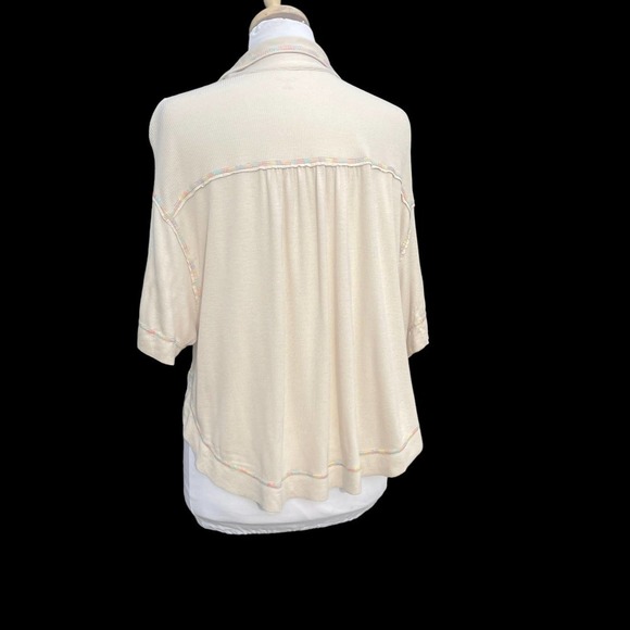 NWT!  Urban Outfitters Out from Under-Cream Button-Front Crop-Top Shirt OB138235 - Picture 8 of 15